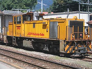 RhB Gmf 4/4 243 im ex Depot der Arosabahn im Sand in Chur