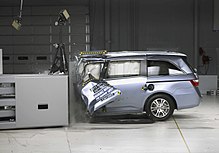 Frontal small-overlap crash test of a 2012 Honda Odyssey. CN12003.jpg