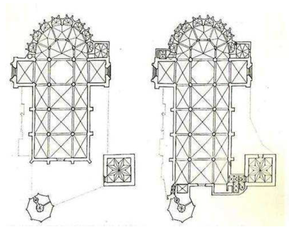 Evolución de la catedral del siglo XIV al XV tras el proyecto de Baldomar