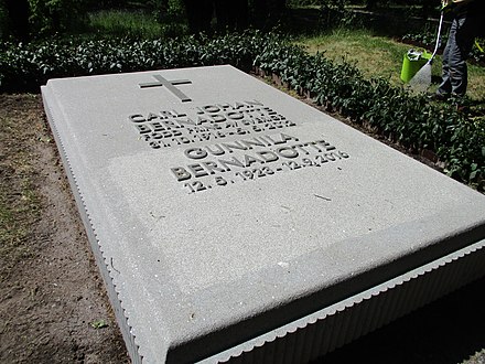 Bernadotte's grave at the Royal Cemetery north of Stockholm.