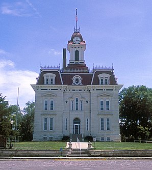 Das Chase County Courthouse in Cottonwood Falls, gelistet im NRHP Nr. 71000304