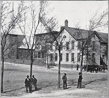 The school's campus, c. 1910 Church and School, Gregory Normal Institute.jpg