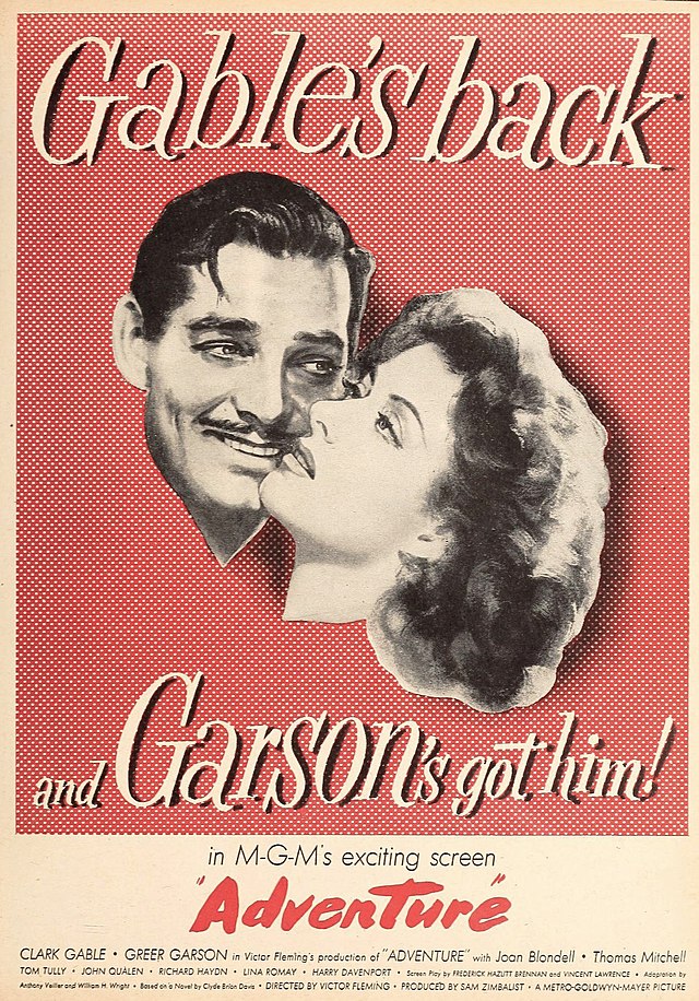 Description de l'image Clark Gable and Greer Garson in 'Adventure', 1945.jpg.