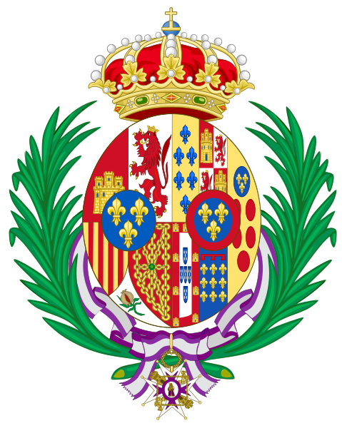 File:Coat of arms of Maria Mercedes of Bourbon, Countess of Barcelona as consort of the Pretender to the Spanish Throne.svg