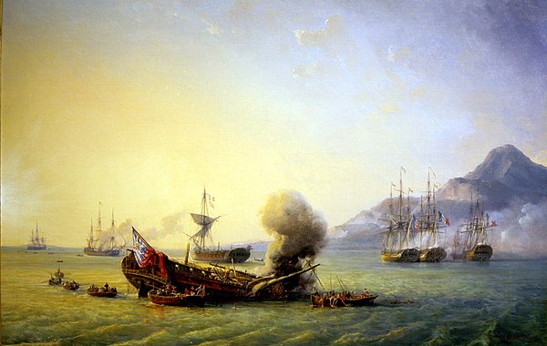 The Battle of Grand Port between French and British naval forces, 20–27 August 1810