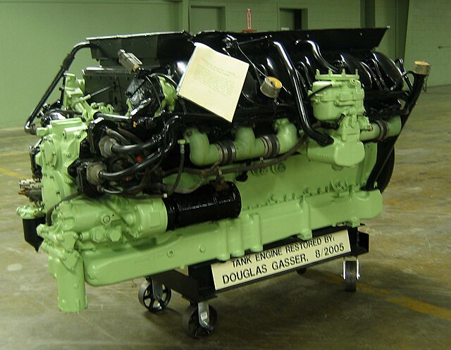 Restored Continental AV1790-5B tank engine at the American Armored Foundation Tank Museum in Danville, Virginia.