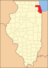 Cook County's current size was formed in 1839 by the creation of DuPage County.