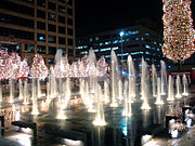 Crown Center Square Fountain at Crown Center, Grand Avenue & E. Pershing during the holidays. Crowncenterfountain.JPG