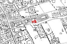 Dickenson Road Methodist Chapel on an 1899 map Dickenson Road Methodist Chapel OS map 1899.jpg