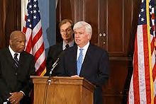 Dodd delivers a speech on civil rights in June 2007 Dodd civil rights.jpg