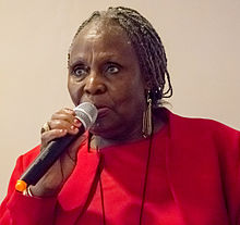 Singer Dorothy Masuka (pictured here in 2015), who wrote "uDr. Malan Unomthetho Onzima" (Dr. Malan's Government is Harsh) Dorothy Masuka.jpg