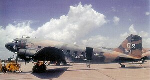 Douglas AC-47 gunship Douglas AC-47D of the 4th SOS at Udorn Royal Thai Air Force Base, in June 1970.jpg