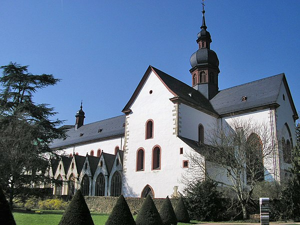 The Eberbach Abbey was built by the Cistercian monks who founded much of the Rheingau wine industry, and the buildings still house a wine cellar of th