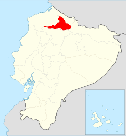 Location of Imbabura Province in Ecuador.
