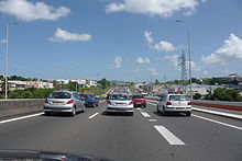 The A1 highway (972) in Fort-de-France