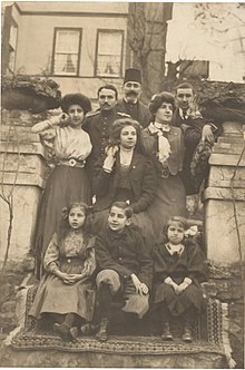 Fahrünissa Şakir (seated on the left) with her family, Büyükada (c. 1910)