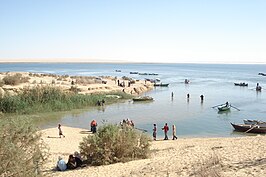 Het grote Qarunmeer bij El-Fajoen