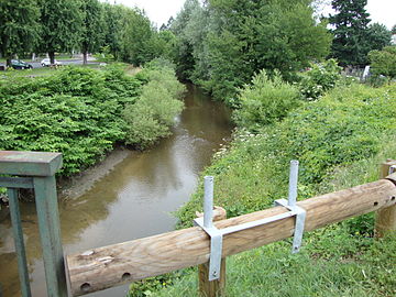 Loise, vue vers l'aval depuis le pont de la route de Civens