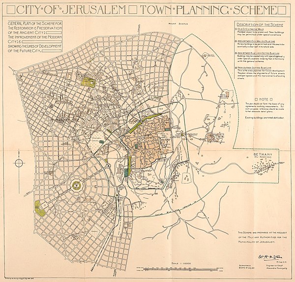 William McLean's 1918 plan was the first urban planning scheme for Jerusalem. It laid the foundations for what became West Jerusalem and East Jerusale