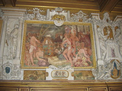 Le Sacrifice de la galerie François Ier de Rosso Fiorentino à Fontainebleau (1534-1539).