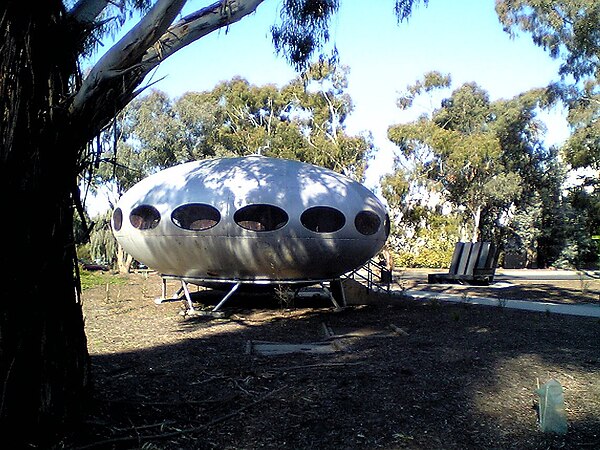 Futuro House is located at the University of Canberra