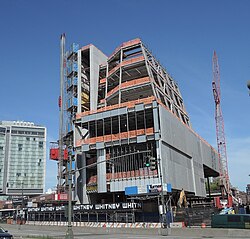 Whitney Museum of American Art under construction in 2013 Gansevoort Whitney April 2013 jeh.jpg