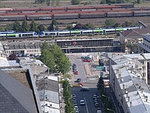 Laon Station von der Altstadt aus gesehen.