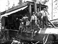 Gas donkey engine and crew, Sunset Timber Company, Washington, ca 1920 (KINSEY 2578).jpeg