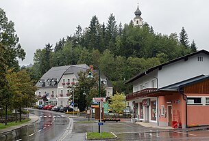 Blick von Südosten auf das Ortszentrum von St. Kathrain am Hauenstein