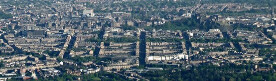 New Town, seen looking south from the air