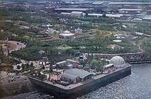 Another view of the festival site from the Clydesdale Bank Tower Glasgow garden festival overhead.jpg