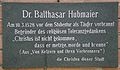 Gedenktafel für Balthasar Hubmaier, Wien, Dr.-Karl-Lueger-Platz