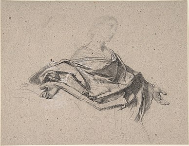 Figure à mi-corpd d'une femme les bras ouverts, New York, Metropolitan Museum of Art.