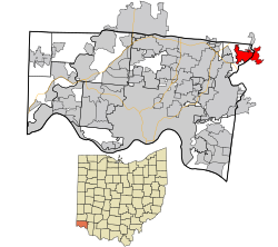 Location in Hamilton County and the state of اوہائیو.