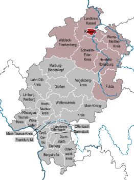Kaart van Kassel (Duitsland)