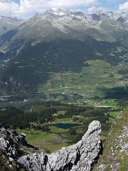 File:Hike Switzerland above Lag da Laus with Tödi in sight.jpg