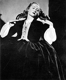 Miriam Hopkins in the Broadway production of Jezebel (1933), an Owen Davis play. It was later adapted as a 1938 film but Hopkins lost the lead role to Bette Davis.