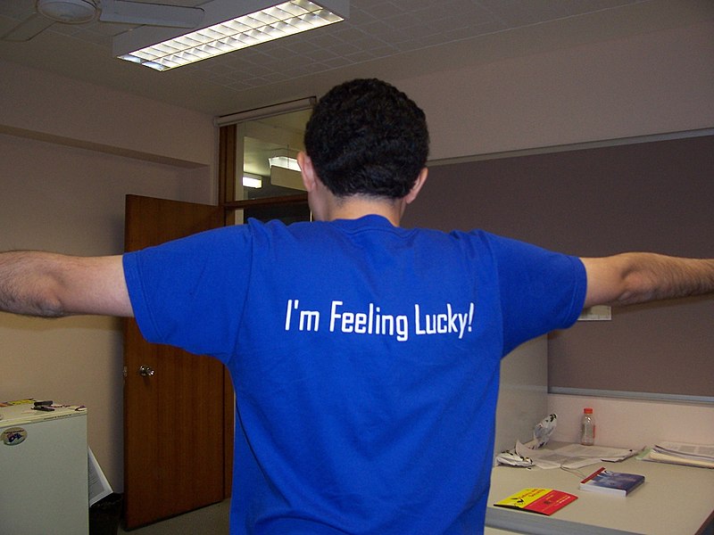 File:I'm Feeling Lucky tee shirt.jpg