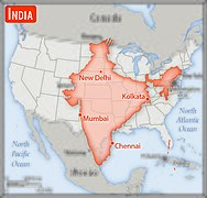 Порівняння розмірів території Індії та США