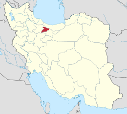 Мапа Ірану з позначеною провінцією Альборз