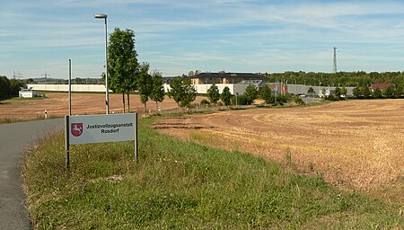 JVA Rosdorf mit Schild