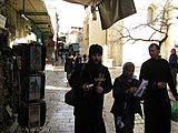 Processie op de Via Dolorosa in Jeruzalem