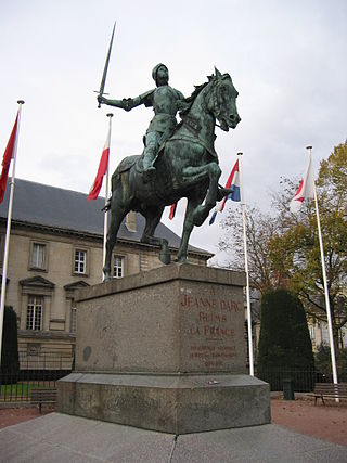 <i>Equestrian statue of Joan of Arc</i> (Paris) 1889 sculpture by Paul Dubois in Paris