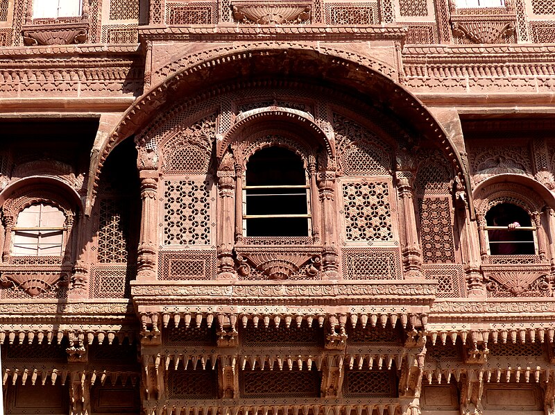 File:Jodhpur Mehrangarh - Palast 4a Jharokha.jpg