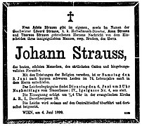 Johann Strauss (1825–1899) Todesanzeige death notice.jpg