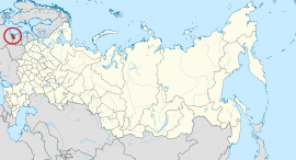 Kaliningradin alue Venäjällä, alla kaupungin sijainti alueella