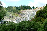 Čeština: Kamenolom ve Stříbrné Skalici, okres Praha-východ. English: Quarry in Stříbrná Skalice, Prague-East District, Central Bohemian Region, Czech Republic.