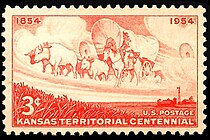 Kansas Territory
1954 issue Kansas Territory centennial stamp 1954 issue.jpg