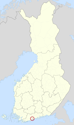 Location of Kauniainen in Finland