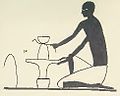 Creation of a vessel on a hand-operated potter's wheel